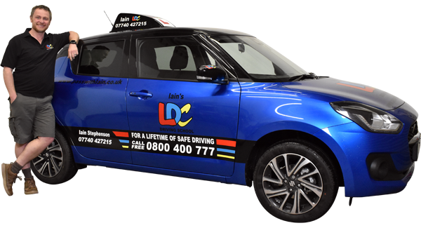 Iain Stephenson driving school car